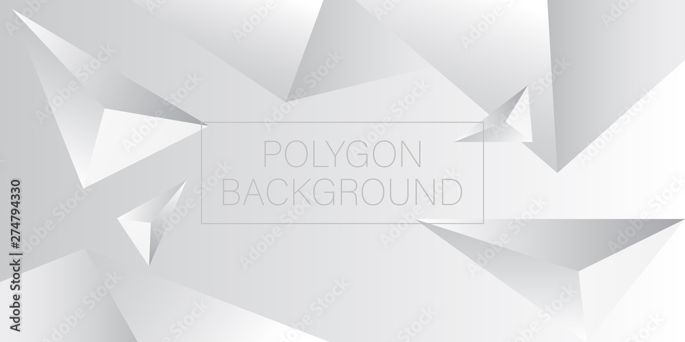 3d triangle polygon white background