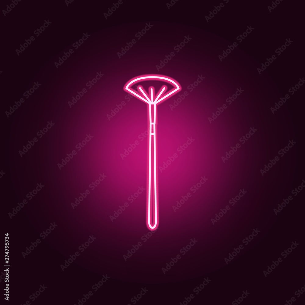 Makeup brush neon icon. Elements of Women's accessories set. Simple icon for websites, web design, mobile app, info graphics Makeup brush neon icon. Elements of Women's accessories set. Simple icon for websites, web design, mobile app, info graphics