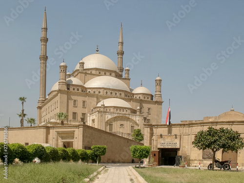 alabaster mosque and visitors in cairo, egypt