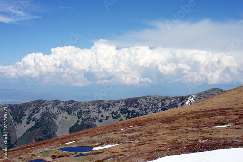 landscape with mountains and blue sky