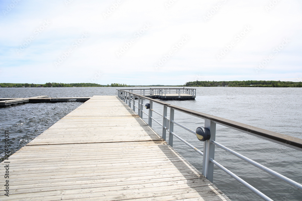 Peaceful Pier View. Falcon Lake, Manitoba, Canada.