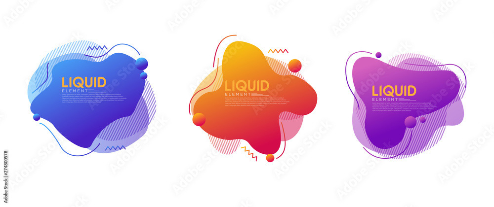 Set of abstract modern graphic elements with dynamical colored forms and line. Modern Template for the design of a logo, flyer or presentation.
