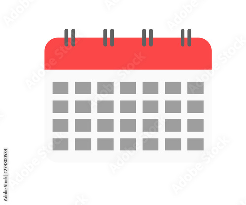 Callendar in trandy flat style. Isolated business element. Reminder deadline. Vintage calendar template mounth.