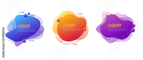 Set of abstract modern graphic elements with dynamical colored forms and line. Modern Template for the design of a logo, flyer or presentation.