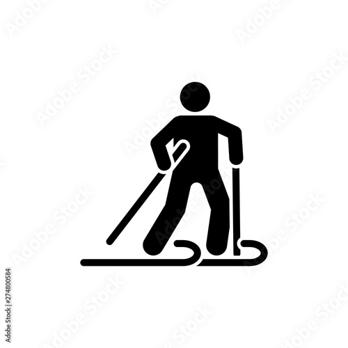 Man ski snow adventure icon. Element of pictogram adventure illustration