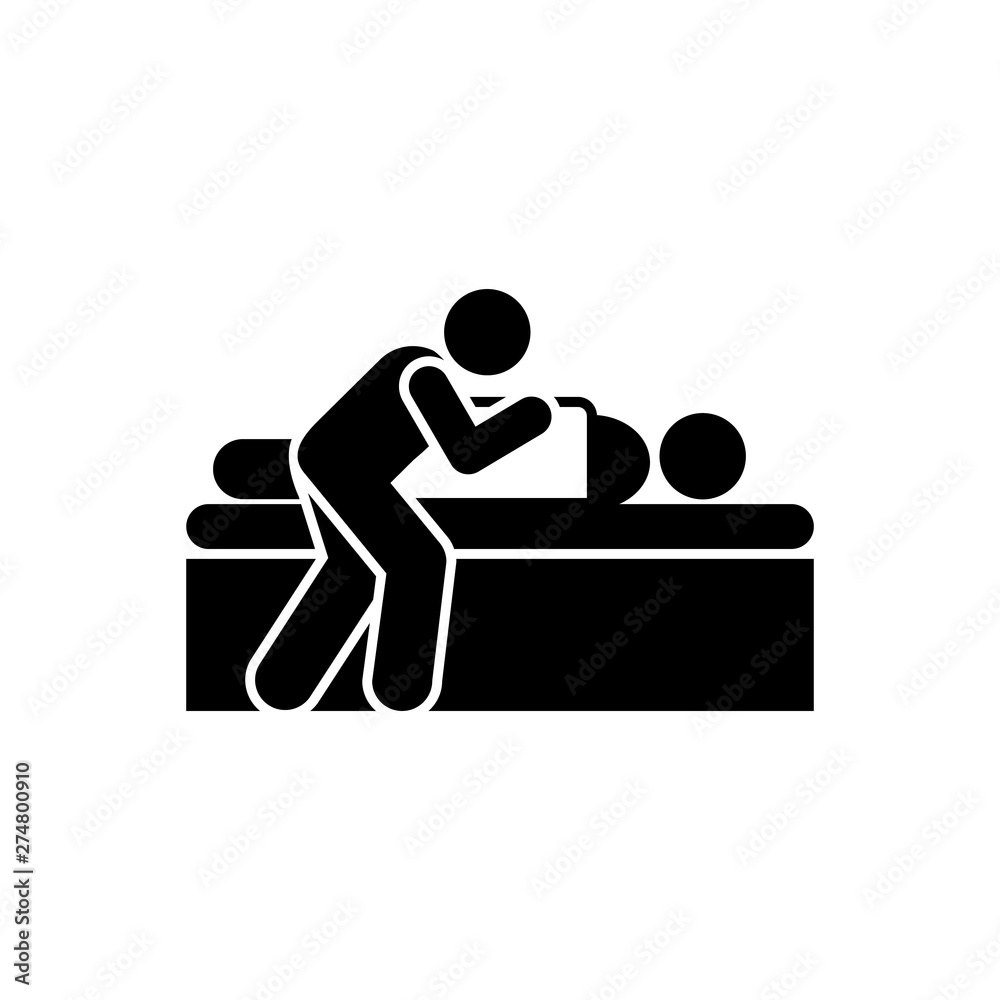 Man dead bed sorrow icon. Element of pictogram death illustration Man dead bed sorrow icon. Element of pictogram death illustration