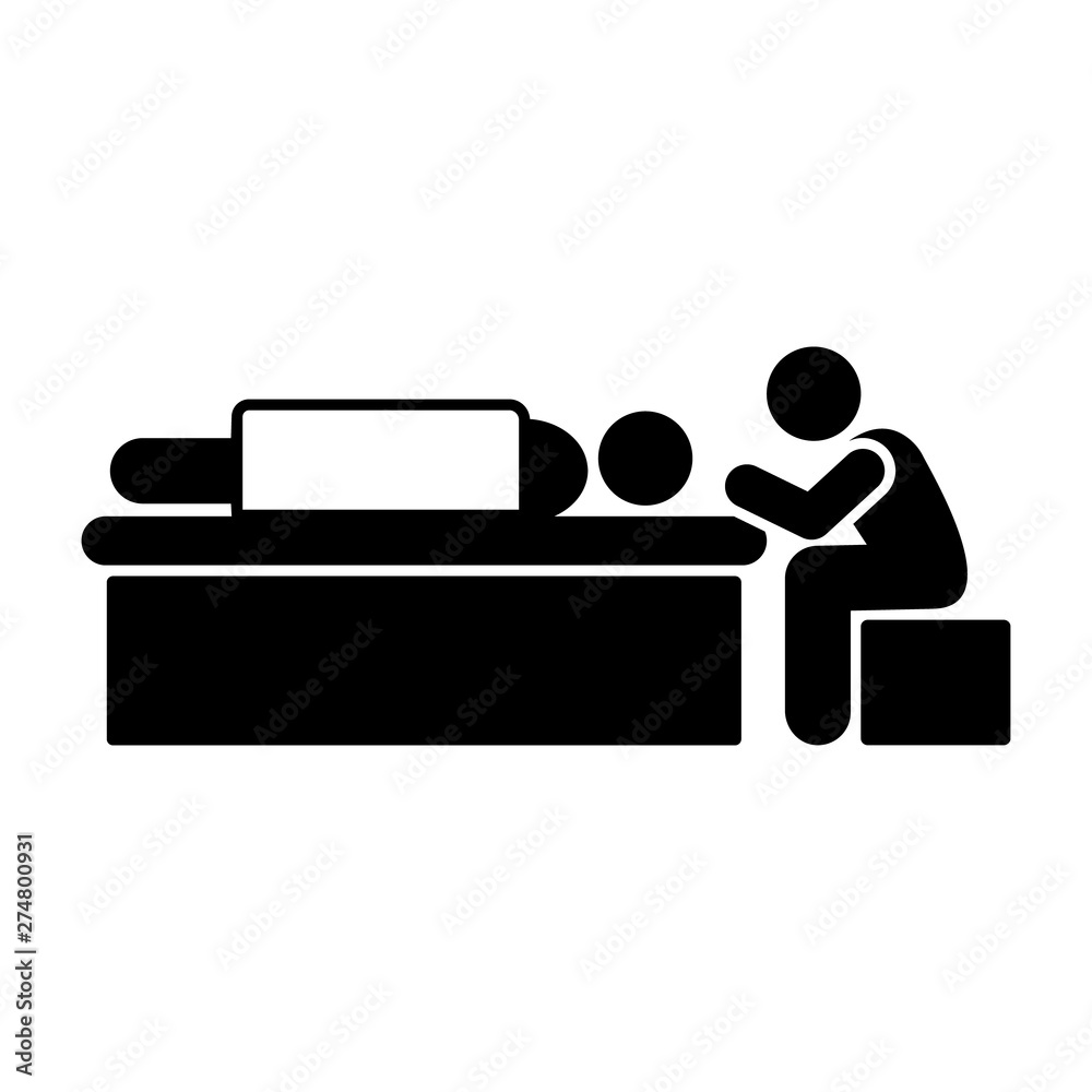 Man funeral bed dead sorrow icon. Element of pictogram death illustration Man funeral bed dead sorrow icon. Element of pictogram death illustration
