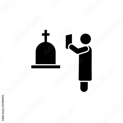 Dead bible funeral man icon. Element of pictogram death illustration