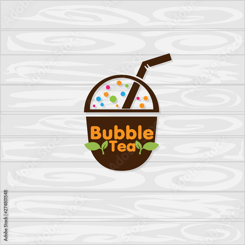 bubble tea logo icon graphic template