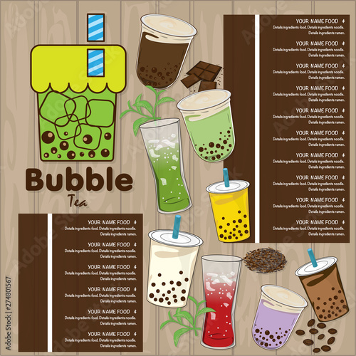 bubble tea menu graphic template