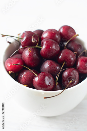 red cherries in a bowl © ytochka89