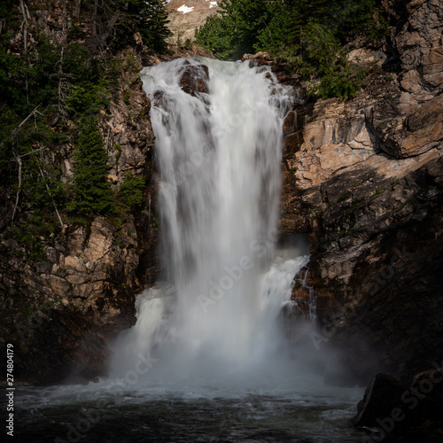 Running Eagle Falls Pours Into Basin