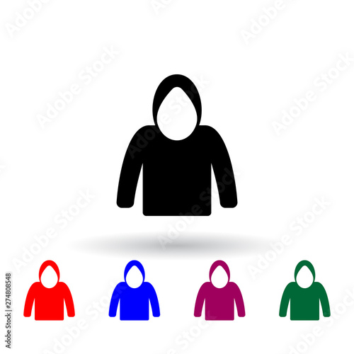hood multi color icon. Elements of clothes set. Simple icon for websites, web design, mobile app, info graphics