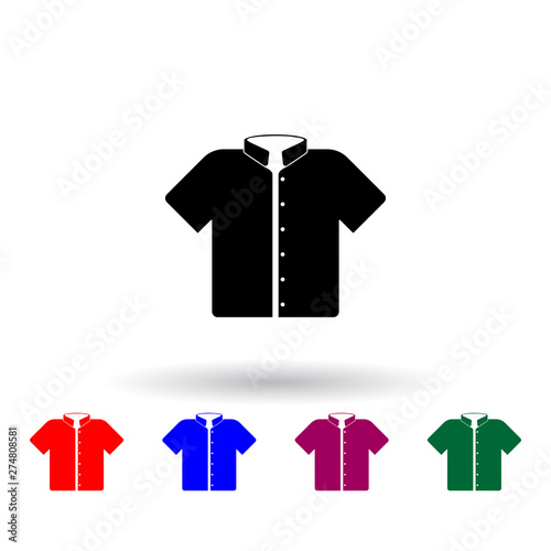 shirt with short hands multi color icon. Elements of clothes set. Simple icon for websites, web design, mobile app, info graphics