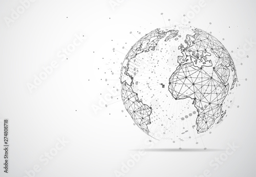 Global network connection. World map point and line composition concept of global business. Vector Illustration