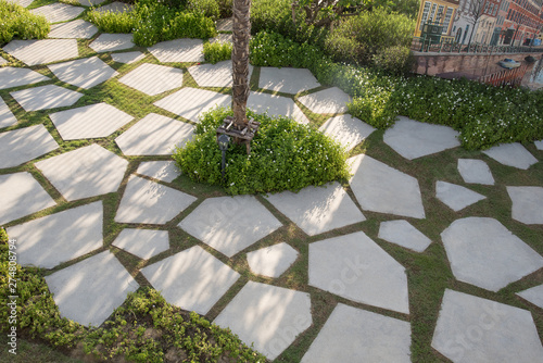 Texture or pattern of paving walkway. photo