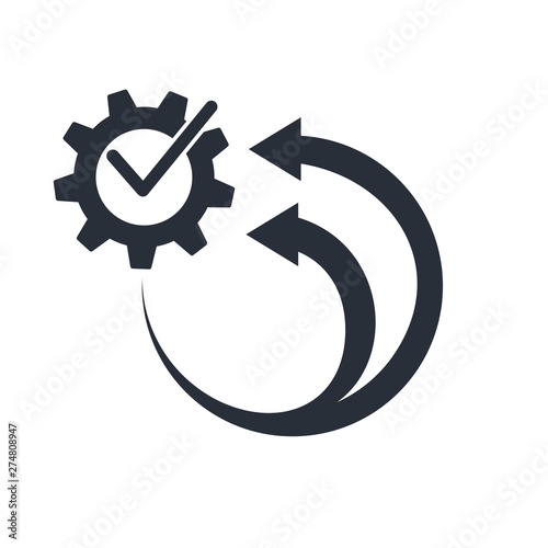 Automatic duplication of data. Vector icon, white background.