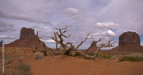 View of Monement Valley National Park in Arizona with clouds photo