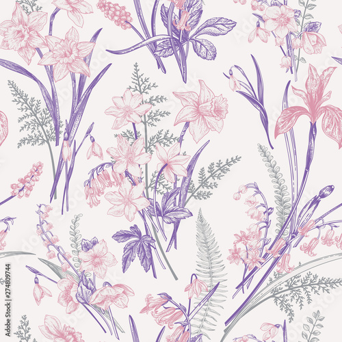 Seamless vector floral pattern.