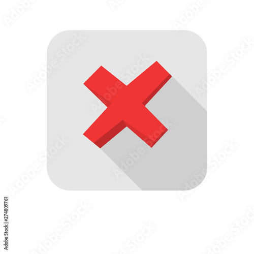 X cross checkmark vector icon