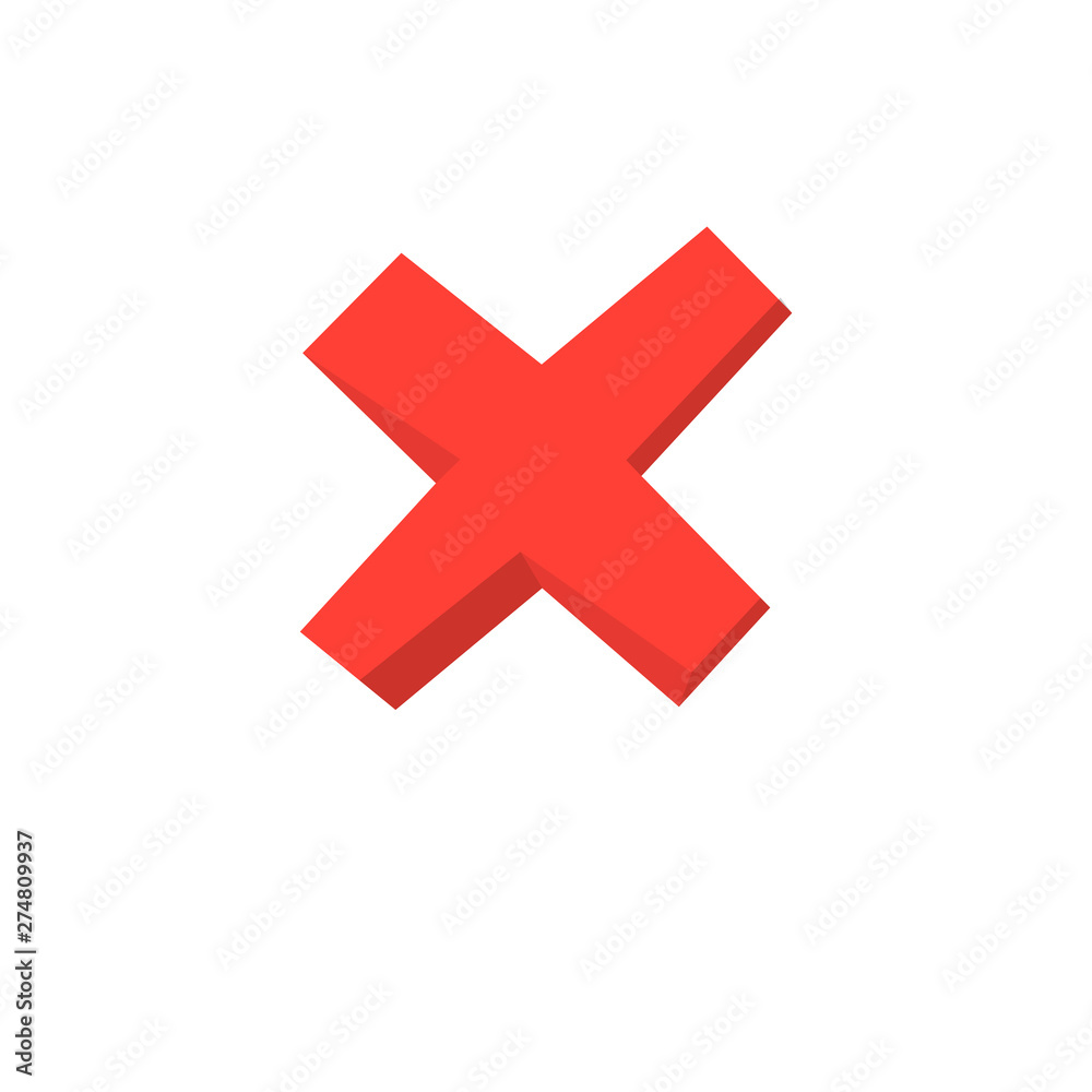 X cross checkmark vector icon X cross checkmark vector icon
