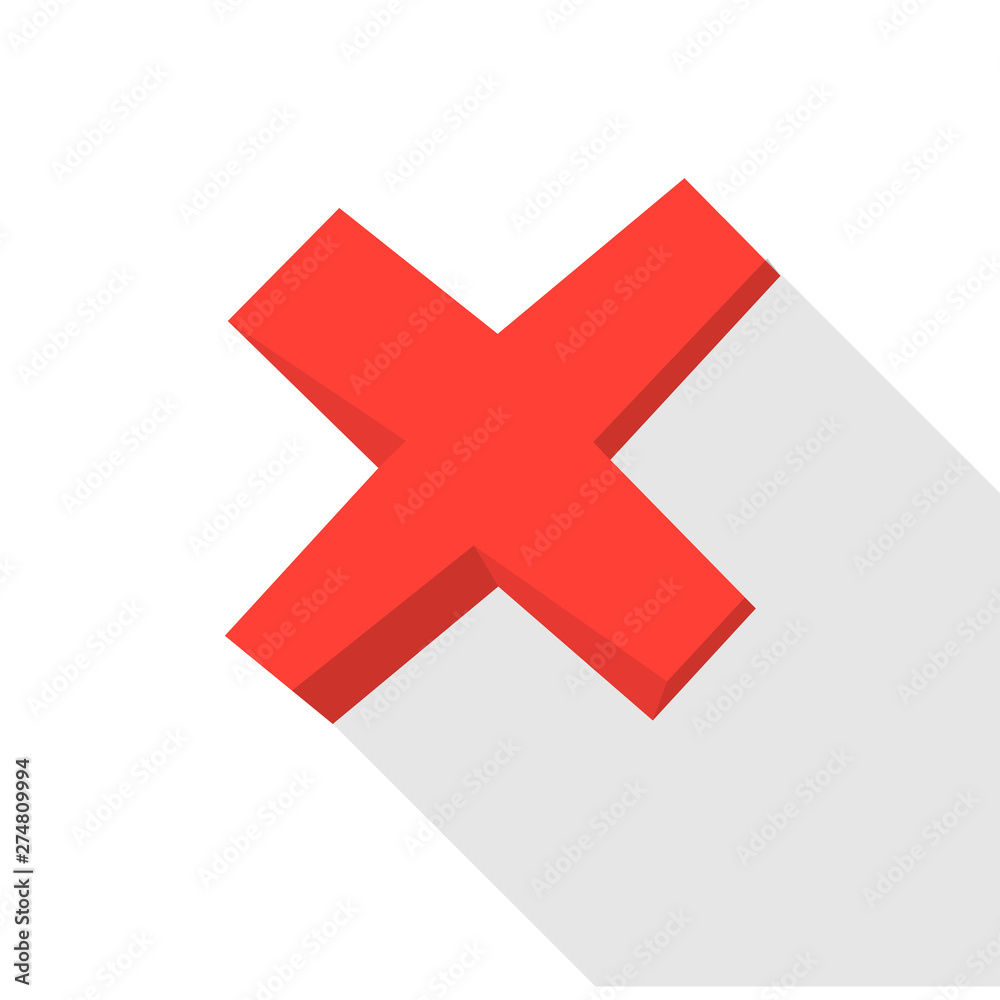 Obraz premium X cross checkmark vector icon