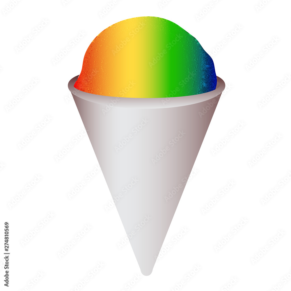 rainbow snowcone snow cone vector graphic illustration Stock Vector