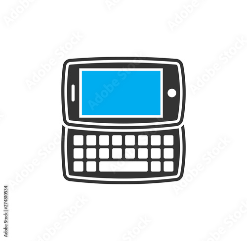 Smartphone related icon on background for graphic and web design. Simple illustration. Internet concept symbol for website button or mobile app.