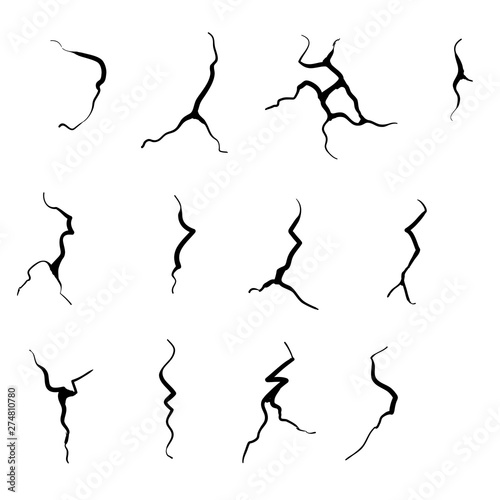 hand drawn cracked glass,wall,egg,ground in cartoon doodle style vector illustration