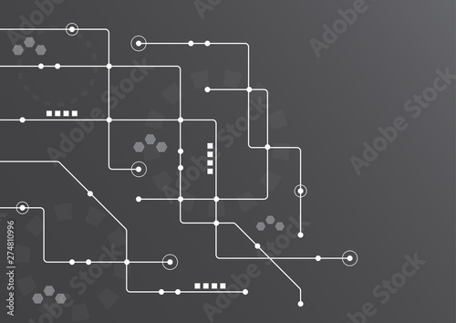 Abstract geometric connect lines and dots.Simple technology graphic background.Illustration Vector design Network and Connection concept.