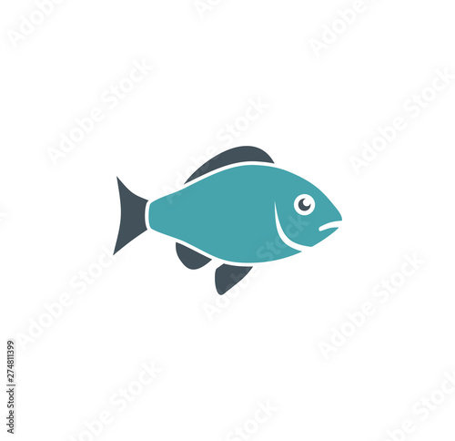 Fish related icon on background for graphic and web design. Simple illustration. Internet concept symbol for website button or mobile app.