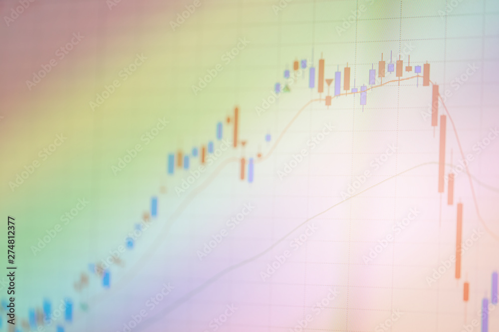 Financial data on a monitor