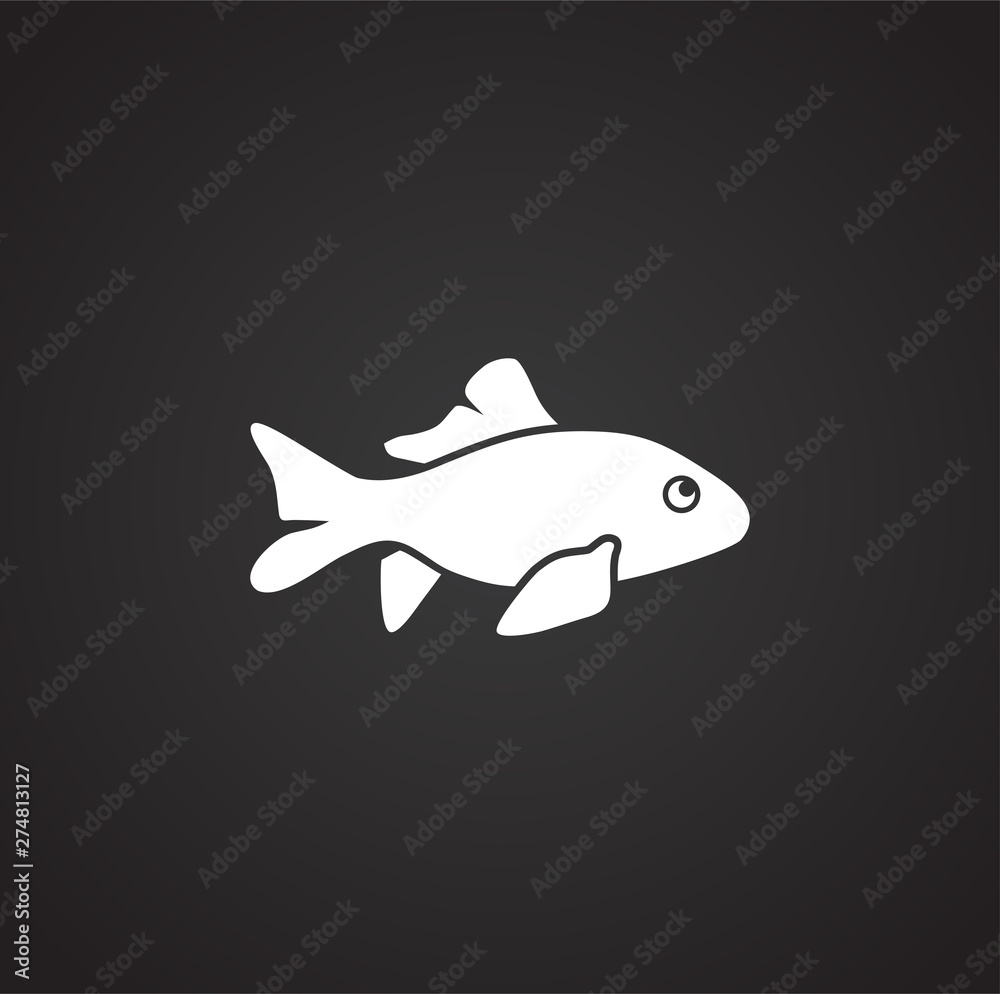 Fish related icon on background for graphic and web design. Simple illustration. Internet concept symbol for website button or mobile app. Fish related icon on background for graphic and web design. Simple illustration. Internet concept symbol for website button or mobile app.