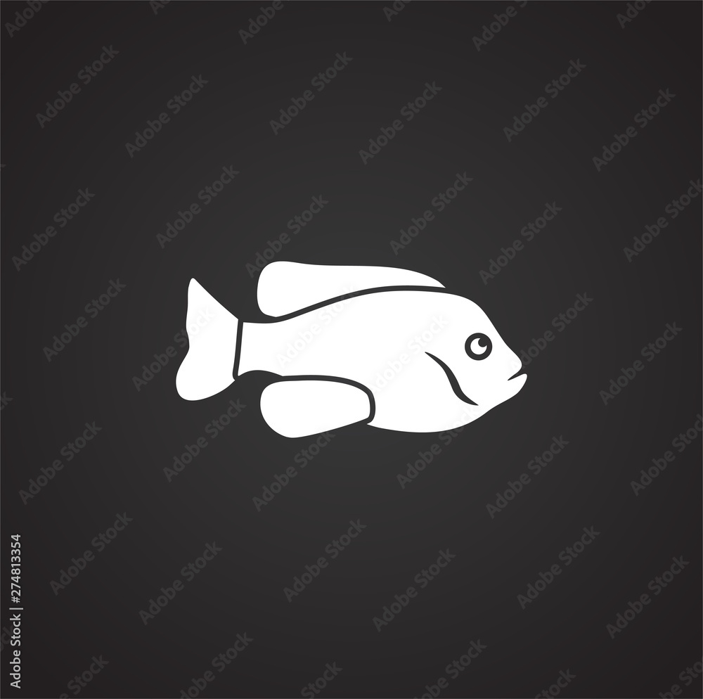 Obraz premium Fish related icon on background for graphic and web design. Simple illustration. Internet concept symbol for website button or mobile app.