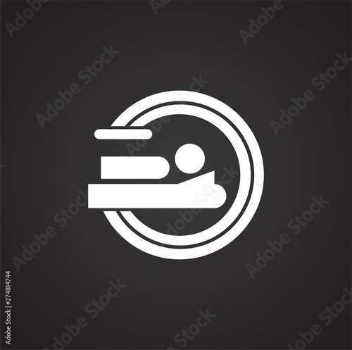 Body scan related icon on background for graphic and web design. Simple illustration. Internet concept symbol for website button or mobile app.