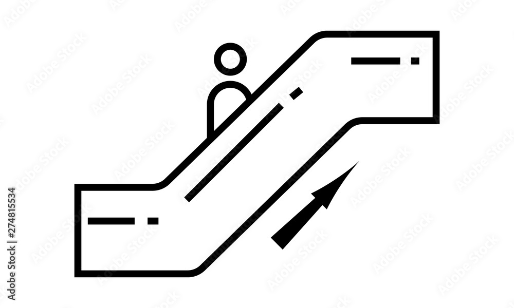 Escalator staircase icon for public transportation and building design Escalator staircase icon for public transportation and building design