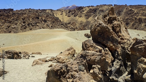 rough volcanic landscpae on teide volcano