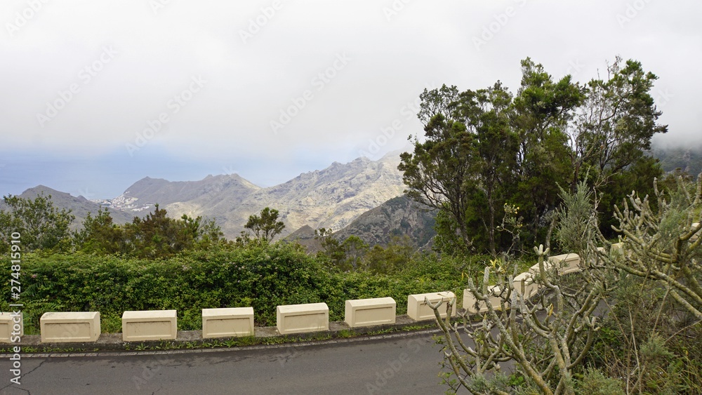 curvy serpentine roads on teide volcano