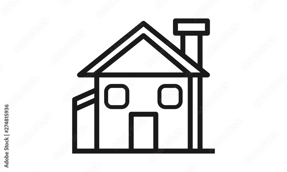 House line icon for real estate and housing House line icon for real estate and housing