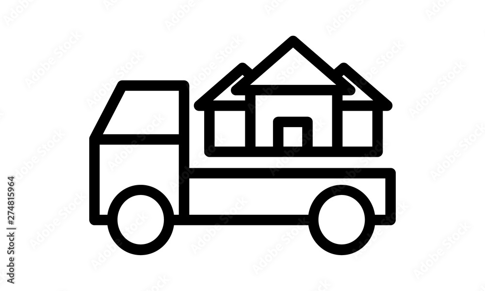 Moving truck icon for relocation and moving services Moving truck icon for relocation and moving services