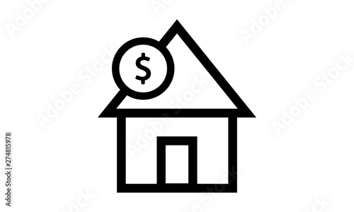 Rent house icon for rental properties and listings