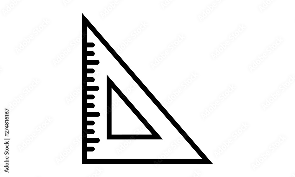  Triangle ruler black icon vector image
