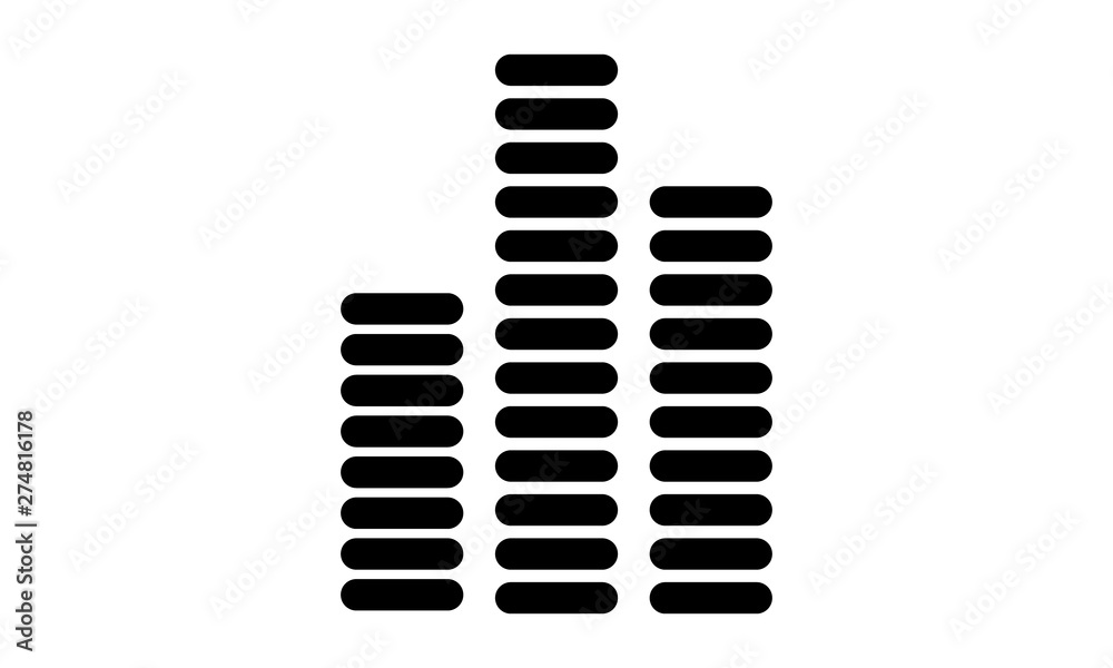 Music equalizer sound waves icon for audio and sound management Music equalizer sound waves icon for audio and sound management