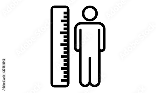 Measuring height body icon for fitness and health tracking
