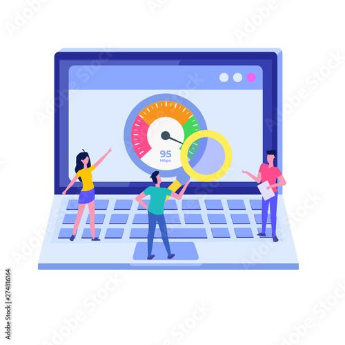 Internet download Speed test  concept. Vector illustration