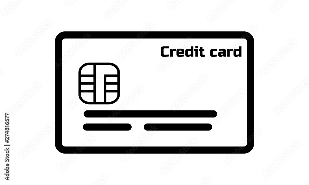 Credit card icon for financial transactions and payments Credit card icon for financial transactions and payments