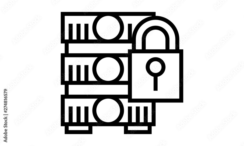 Data retention protection icon in flat style for data security Data retention protection icon in flat style for data security