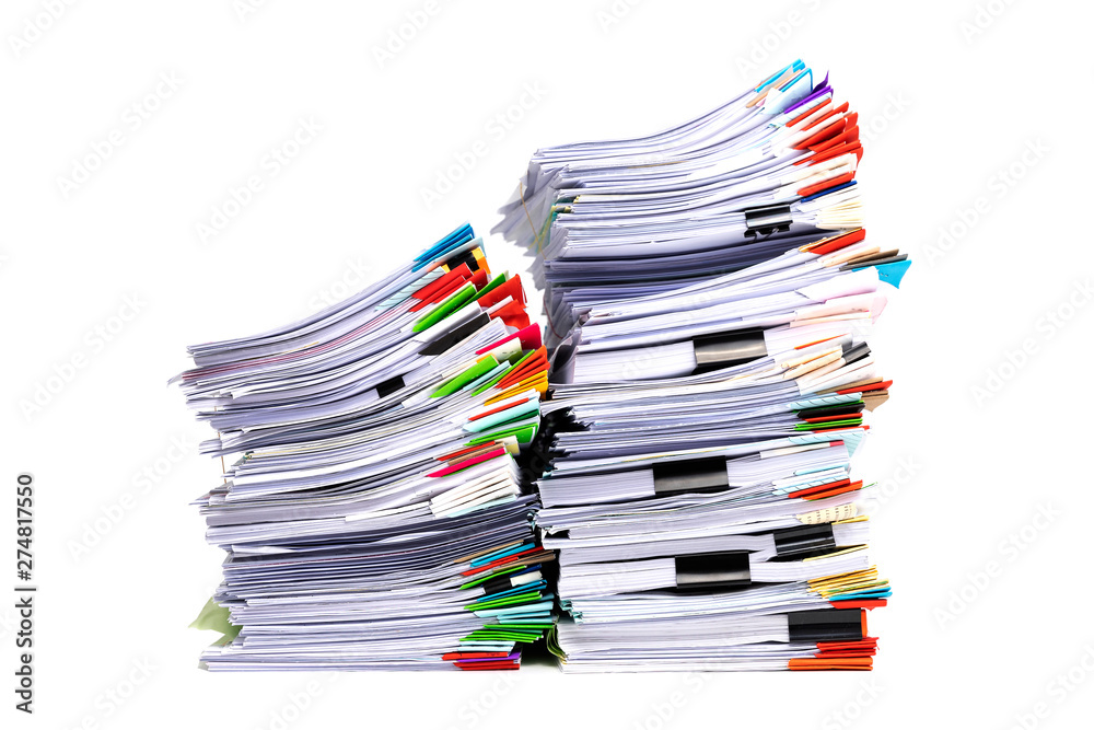Stack of business papers isolated on white background Stack of business papers isolated on white background
