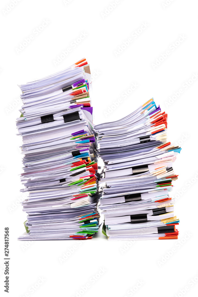 Stack of business papers isolated on white background Stack of business papers isolated on white background