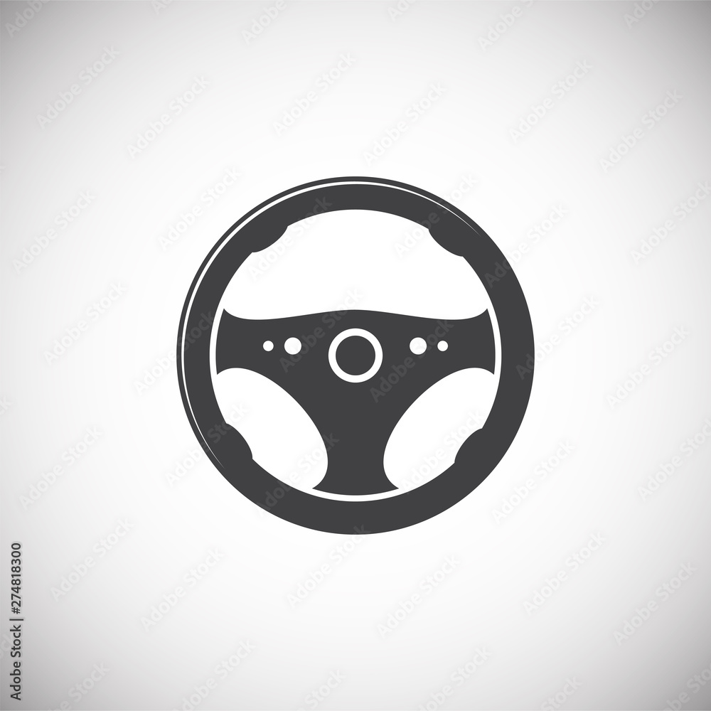 Steering wheel icon on background for graphic and web design. Simple illustration. Internet concept symbol for website button or mobile app. Steering wheel icon on background for graphic and web design. Simple illustration. Internet concept symbol for website button or mobile app.